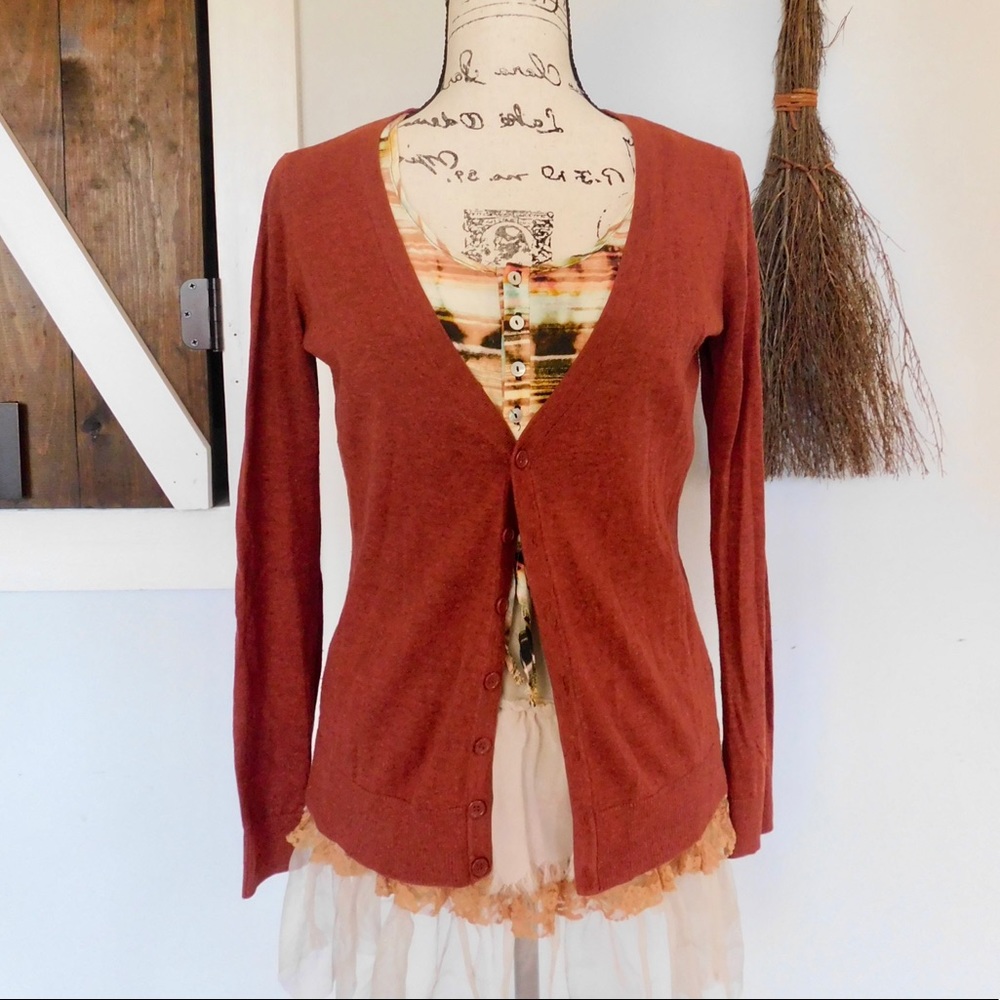 Brick Red Cardigan Sweater Size Small Forever21